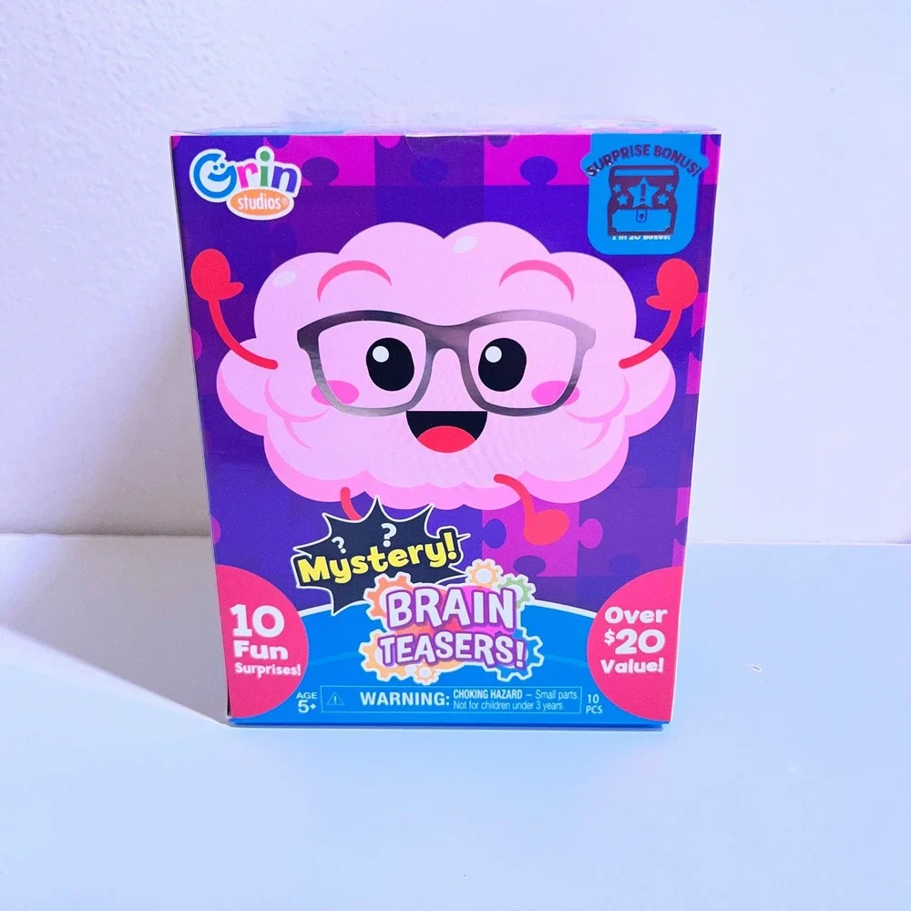 Grin Studios 10pc Mystery Brain Teasers Box Purple Pink Blue Puzzle Game Set